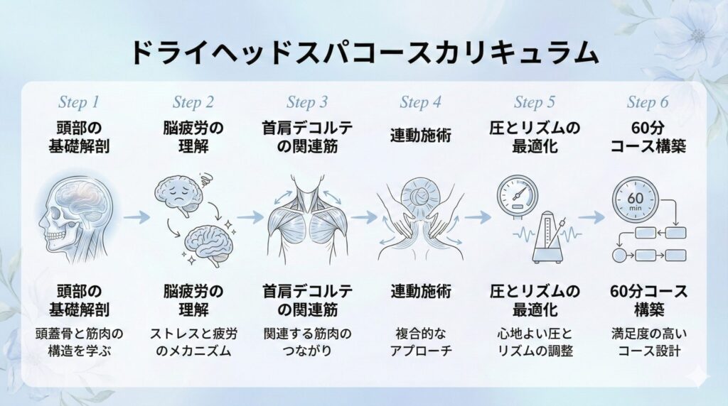 脳疲労リリースヘッド講座で学べる技術の全体像を示す図解