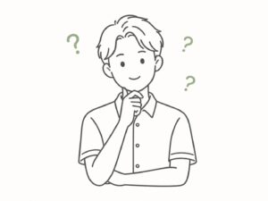 化粧品OEMについて不安や疑問を抱える担当者のイラスト